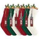 3PACK LumaBria18Inch Cable Knitted Personalized Christmas Stockings, Personalized Hanging Stockings for Holiday Party, Christmas Tree, and Family Home Decor in Red, White, Green