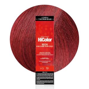 L'Oréal Technique HiColor Reds Permanent Hair Color  Lifts Dark Hair in One Step, No Brassiness, Rich, Smooth Creme Formula, Intense, LongLasting Color, Red Hot