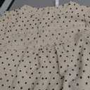 Falechay Boho Tops for Women Long Sleeve Shirts Crewneck Flowy Womens Blouses Dressy Casual Lace Hem Clothing Trendy 2026 (X-Small, Apricot-black Dots)