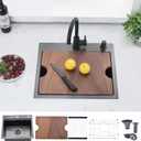 20 x 17 Inch Black Drop in Kitchen Bar Sink Workstation 16 Gauge Stainless Steel Small RV Kitchen Sink Outdoor Top Mount Single Bowl