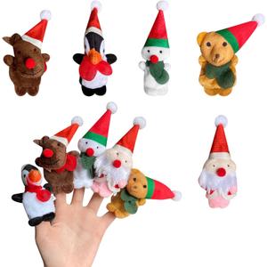Kaemi Finger Puppets for Toddlers Soft Plush Christmas Finger Puppet Toys for Story Time Playtime Shows Party Favors, Educational Puppets for Autistic Children