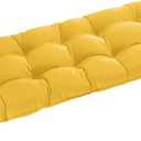 downluxe Outdoor Bench Cushion for Patio Furniture, Water Resistant Tufted Overstuffed Porch Swing Cushions, Thick Outdoor Loveseat Cushions, 44" X 19" X 5", Yellow, Set of 1