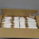 WDF Partyware 350Piece Gold Dinnerware Set for 50 Guests - Gold Plastic Plates with Disposable Cutlery - 50Dinner Plates-50Dessert Plates-50Pre Rolled Napkins with Silverware for Wedding/Mother's Day (White and Gold)