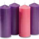Advent Candle Set of 4 – Pillar Advent Candles - Made In the USA- Christmas Advent Candles for Advent Rings Advent Wreaths, Ring and Wreath Candle Holders - Church & Home Decoration -Velas de Adviento