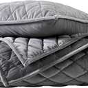 Vera Wang - King Quilt Set, Luxurious Velvet Bedding with Matching Shams, Lightweight Bedding Set (Diamond Velvet Charcoal Grey, King)
