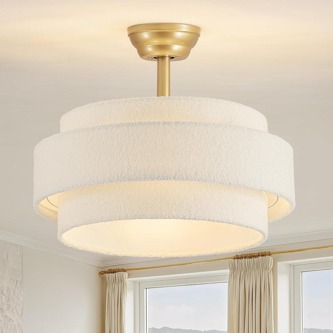 Boho Ceiling Fans with Lights, Coastal Fandelier Chandelier Ceiling Fan, Medium