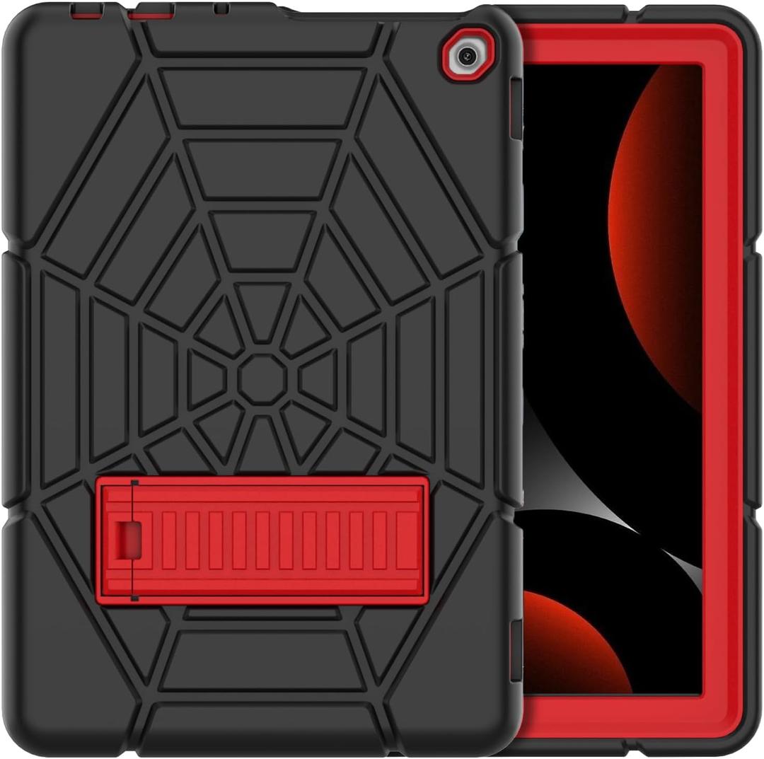 Grifobes (for 13th/11th Generation 2023/2021 Release) Tablet 10/10 Plus, Tablet 10 Kids/Kids Pro, 3-in-1 Heavy Duty Shockproof Rugged Protective Cover with Stand (Black+Red+Red)