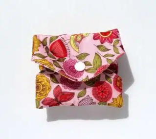 wegreeco Reusable Menstrual Pads - Reusable Sanitary Pads | Reusable Panty Liners | Soft Cloth Menstrual Pads - 6 Pack with 1 Cloth Mini Wet Bag (S, Cherry Blossoms)