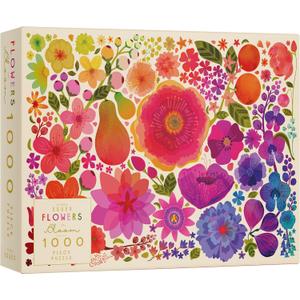 Elena Essex 1000 piece Puzzle for Adults - Flowers in Bloom | Puzzles for Adults 1000 Pieces | Colorful Floral Rainbow Gradient Jigsaw | jigsaws Size 20x28 inches