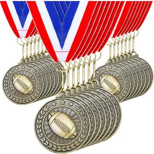 Remuuly 30 Pcs Gold Medals Bulk 2'' Basketball Soccer Baseball Volleyball Football Lacrosse Kickball Cheer Bowling Trophy Medals for Awards for Sports Participation Winner Gift