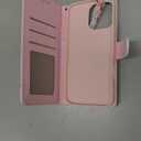 UEEBAI Wallet Case for iPhone 16 Pro Max, PU Leather Phone Cover Kickstand RFID Blocking Flip Case Card Slots Wrist Strap Relief Engraved Pattern Magnetic Closure Flower Folio Wallet, Purple Rose