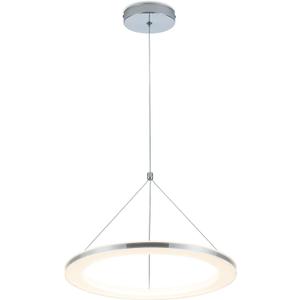 CHYING LED Pendant Lights Kitchen Island, 15.8" 18W Warm White Modern Ring Chandelier, Adjustable Height Silver Hanging Pendant Ceiling Light for Dining Room Bedroom Hallway Entryway, 3000K
