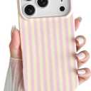 Yeddabox for iPhone 17 Pro Case Cute Striped Phone Case Soft TPU Slim Shockproof Phone Cover for Women Girls, Pink and Yellow