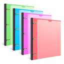 INFUN Telescoping 3 Ring Binder - Flexible Round Binder with Customizable over and Clear Catalog Pocket, Holds 8.5x11 inch Paper