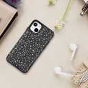 LETO for iPhone 15 Wallet Case - Flip Folio Leather Kickstand - Fashionable Designs - Credit Card Holder - Protective Phone Cover for Women and Girls - 6.1" - Stars