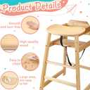 Wonderjune Baby Wooden High Chair Tray, Antique Vintage Toddler Infant Seat Tray Replacement Universal Wooden High Chair Accessory for Kitchen Toddlers and Babies Home Finger Foods Placemat