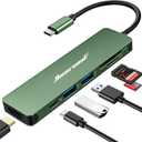 Hiearcool USB C Hub, USB-C Adapter, 7 in 1 USBC to HDMI Multi-Port Adapter Dongle Compatible for Thunderbolt 3 4 MacBook Pro Air Dell Lenovo HP Laptops and Other Type C Devices-Green