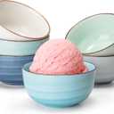 Sweese Small Bowls - 4 Oz Mini Bowls Set of 6, Dipping Bowls for Sauces, Blue Porcelain Dessert Bowls for Kitchen, Dishwasher & Microwave Safe, Multicolor, Cool Assorted Colors