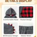 NZRVAWS Toddler Baby Boy Clothes Letter Printed Plaid Hoodie Shirt Denim Ripped Jean Pants Infant Fall Winter Outfits 6M-8T (12-18 Months)