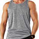 TACVASEN Men's Tank Tops Quick Dry Sleeveless Workout Muscle Shirt Athletic Bodybuilding Gym Performance Tee Shirts (X-Large, Light Grey)