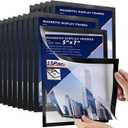 15 Pcs Magnetic Signs Holder, for 5" x 7" Letter, Sturdy PVC Magnetic Document Holder, Magnetic Picture Poster Frame, Can Self-Adhesive Wall/Door/Window or Magnetic for Refrigerator (black)