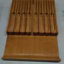 Domax Bamboo In-drawer Knife Block - Knife Drawer Organizer Insert Large Handle Steak Knife Holder, Kitchen Drawer Knife Organizer Fits for 16 knives and 1 Sharpening Steel (Not Included), Walnut