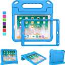 MOXOTEK Kids Case for iPad 5th/ 6th Generation & iPad Air 1/ 2 & Pro 9.7, iPad 9.7" Case with Screen Protector, Shockproof Protective Cover for iPad 9.7 Inch 6/ 5 Generation 2018/ 2017, Blue