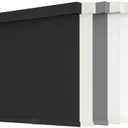 AOSKY Blackout Roller Shades Cordless Blinds for Windows, Free-Stop Shades with Valance, Thermal Insulated Fabric, UV Protection, Natural Woven Blinds for Home and Office (26" W x 72" H, Black)