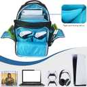 Travel Backpack for PS5/PS5 Slim/PS5 Pro, Protective Carrying Case Bag Compatible with PlayStation 5 Controllers for 17.3Laptop, Headset, Game Discs and More Gaming Accessories