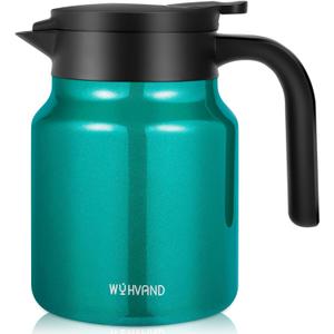 34Oz Thermal Coffee Carafe for Hot/Cold, Stainless Steel Thermos Carafes for Hot Liquids, Dustproof Insulated Hot Water Carafe for Party/Home,Agave Teal