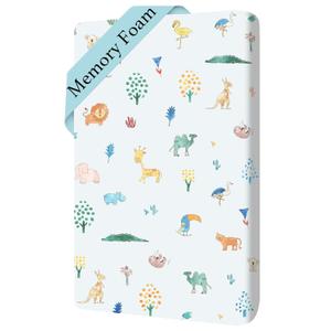 Aloe Cotton Dual Sided Pack and Play Mattress Pad,38x26 Pack N Play Mattress Topper,Breathable Memory Foam Playpen Mattresses,Pack N Play Mattresses for Baby Pack and Play w/Washable Cover (Star)