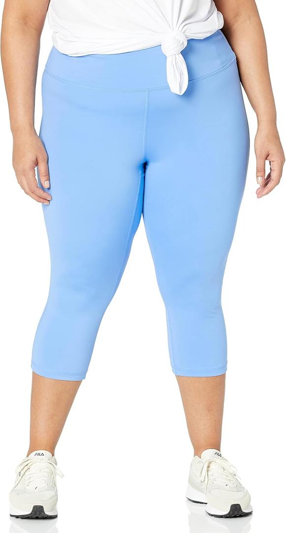 Amazon Essentials Women's High Waisted Active Sculpt Cropped Workout Exercise Capri Leggings (1X, French Blue)
