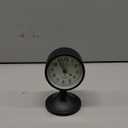 AYRELY 3" Cute Analog Alarm Clock,Small Retro Table Clock Battery Operated,Slient Metal Desk Clock with Light for Living Room Decor,Bedroom,Bedside,Shelf (Black)