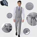 WOMS Mens 2 Pieces Suits Vest Pants Set Slim Fit Wedding Groomsmen Suit for Men Formal (Gray, S)