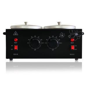 Black Double Pots Wax Warmer Professional Melted Wax Beads for Hair Removal,Fast Electric Wax Heater with Adjustable Temperature Set for Women (Black-Double Pots)