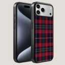 Magnetic for iPhone 17 Pro Case, Reinforced Frame and Cushioning Design (Red Plaid Printed, iPhone 17 Pro)