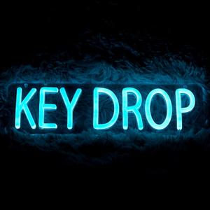 KEY DROP Neon Sign Key Drop Led Light Sign Business Sign shop decor (12 x 3.5'')