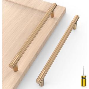 cosycove 10 Pack Champagne Bronze Knurled Kitchen Cabinet Pull Handles, Cupboard Handles Kitchen Cabinet Hardware for Bathroom Cupboard Drawer Pulls Dresser Pulls- 7.5"(192mm) Hole Center