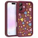 FUXICASE Case for iPhone 16, Silicone Shockproof Cover Women