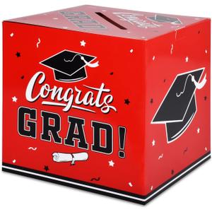 Gatherfun Graduation Decorations 2026 Grad Card Box for Gift Graduation Party Favors Decor Party Supplies Red