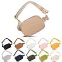 Frenou Fleece Belt Bag with Adjustable Strap for Women and Men Crossbody Fanny Bag Bum Bag, Waist Pack for Hiking Workout Sports Travel Wood Grey