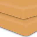 MOONQUEEN 2-Pack Baby Fitted Crib Sheets - Soft Breathable Microfiber Toddler Nursery Sheet Set for Boys and Girls, Fits Standard Size Crib Mattress 28 x 52 x 8in, orangey