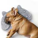 Glow in The Dark Soft Pillow for Medium Dogs, U-Shaped Pillow for Cats & Dogs, Machine Washable Dog Toy & Gift (Glow Grey, M)