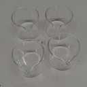 Leinuosen 4 Pcs Small Glass Creamer Pitcher Set Transparent Mini Poured Glass Tea Pitcher, Milk and Coffee Serving Jugs for Tea Milk Coffee(4 oz,No Handle Style)