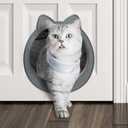 Large Cat Door Interior Door, No-Flap Cat Door for Interior Door, Pet Door for Cats, Easy DIY Setup, No Training, Up to 22 LBS, Easy to Install(Smoky Gray)