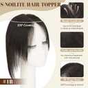 S-noilite Human Hair Toppers for Women no Bangs Human Hair 3603D Cover Clip in Short Topper Hairpieces for Women Natural Black 12inch