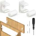 Juexica False Cabinet Front Clip False Drawer Front Clips Sink Tip Out Snap with Screws Screwdrivers for Hardware Replacements(2 Pairs, White)