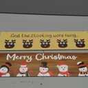 Blulu 2 Pieces Christmas Stocking Holder for Wall The Stockings were Hung Wall Sign Merry Christmas Stocking Hangers Xmas Holder with 5 Hangers for Fireplace Mantel Door(Rustic Style)