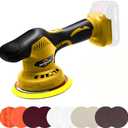 Cordless Buffer Polisher 6 inch With 8 Discs for Polishing, Fits Dewalts 20V Battery and 6 Variable Speed From 2200RPM to 5500RPM Cordless Sander, for Car Detailing/Polishing