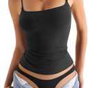 EasyGala Womens Double Lined Square Neck Tank Tops Adjustable Spaghetti Strap Camisole Y2K Going Out Cami Shirt small